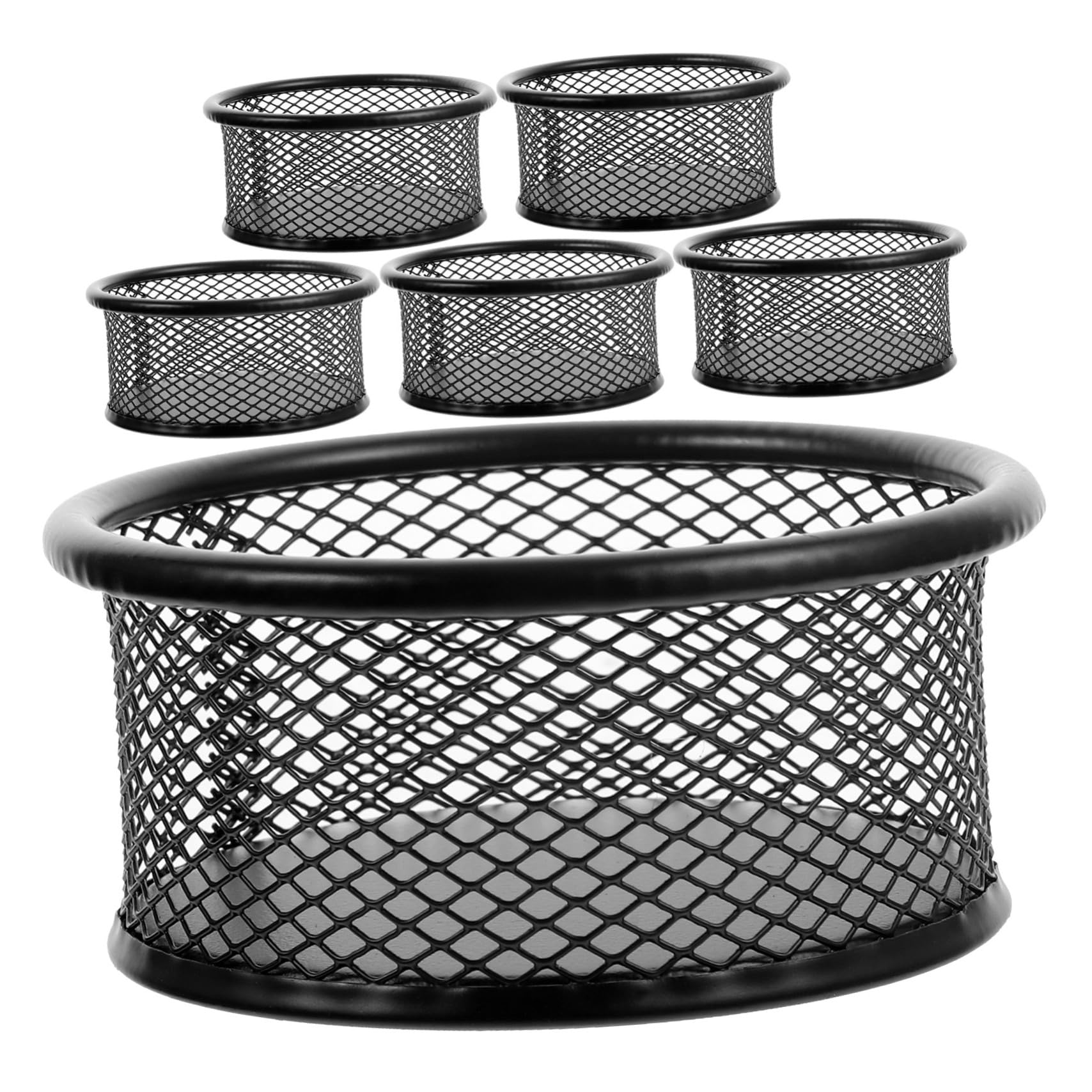 VILLCASE 6pcs Mesh Paper Clip Holder Metal Binder Clip Organizer for Desk Simple Design for Office Home Convenient Storage for Items Neat Orderly