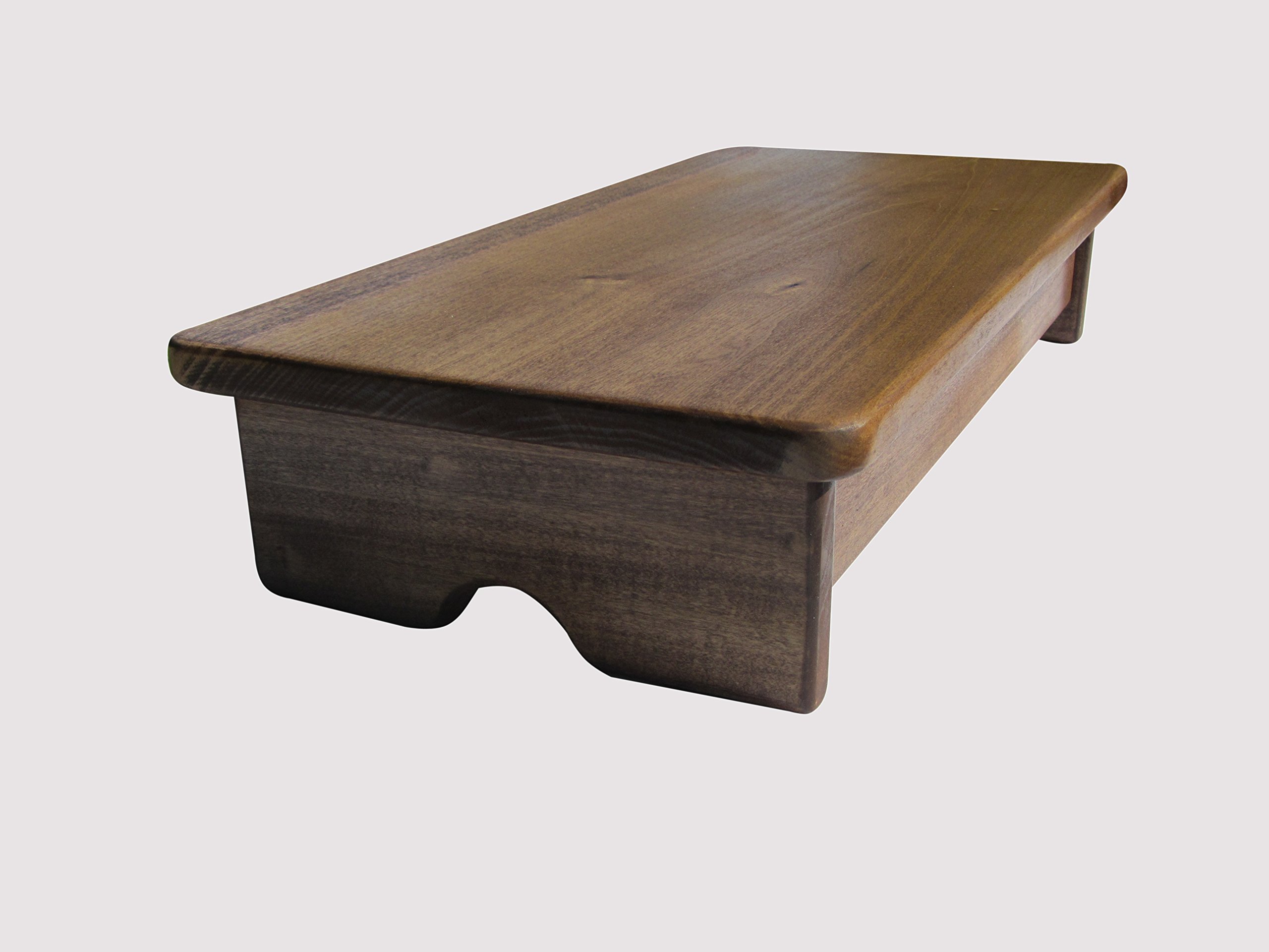 KR IdeasCompact Bedside Foot Stool Walnut Stain 4" Tall (Made in The USA)