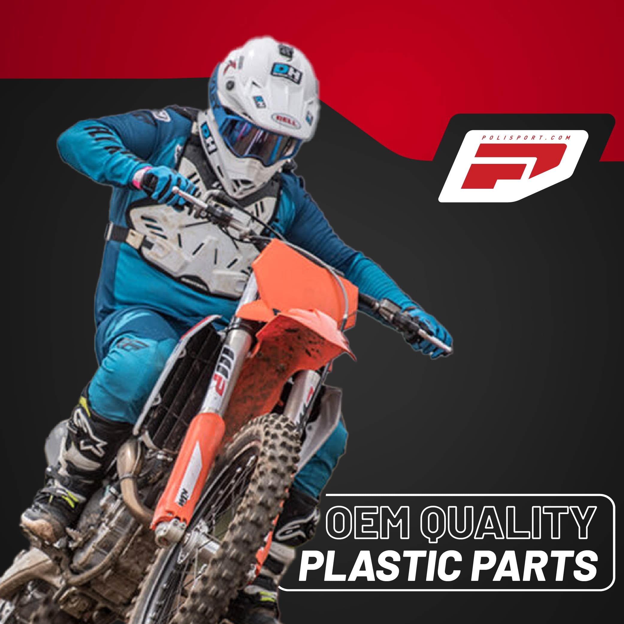 POLISPORT 8399300001 - Protezione forcella completamente avvolgente realizzata in plastica resistente agli urti e all'abrasione compatible con motocicletas KTM en color Arancia