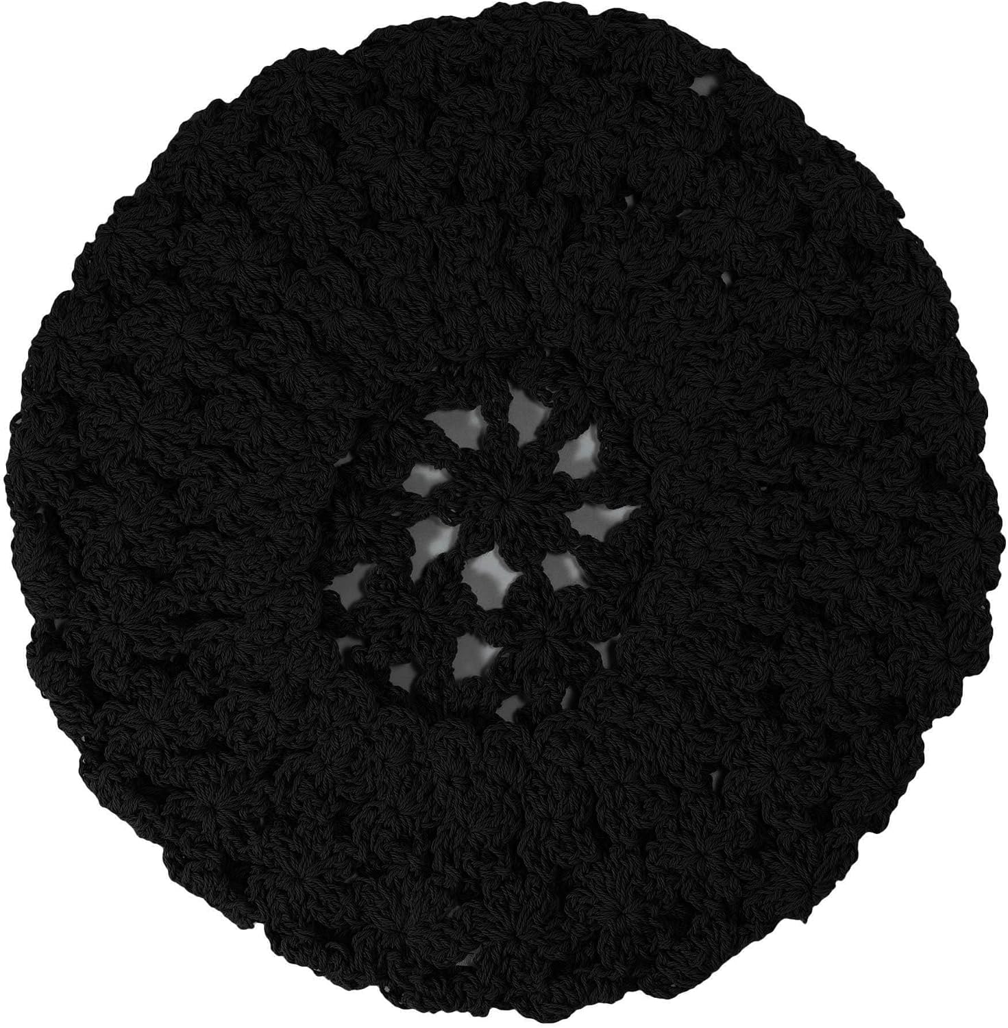 ZLYC Women Cotton Slouchy Crochet Beret Handmade Cutout Floral Beanie Hat
