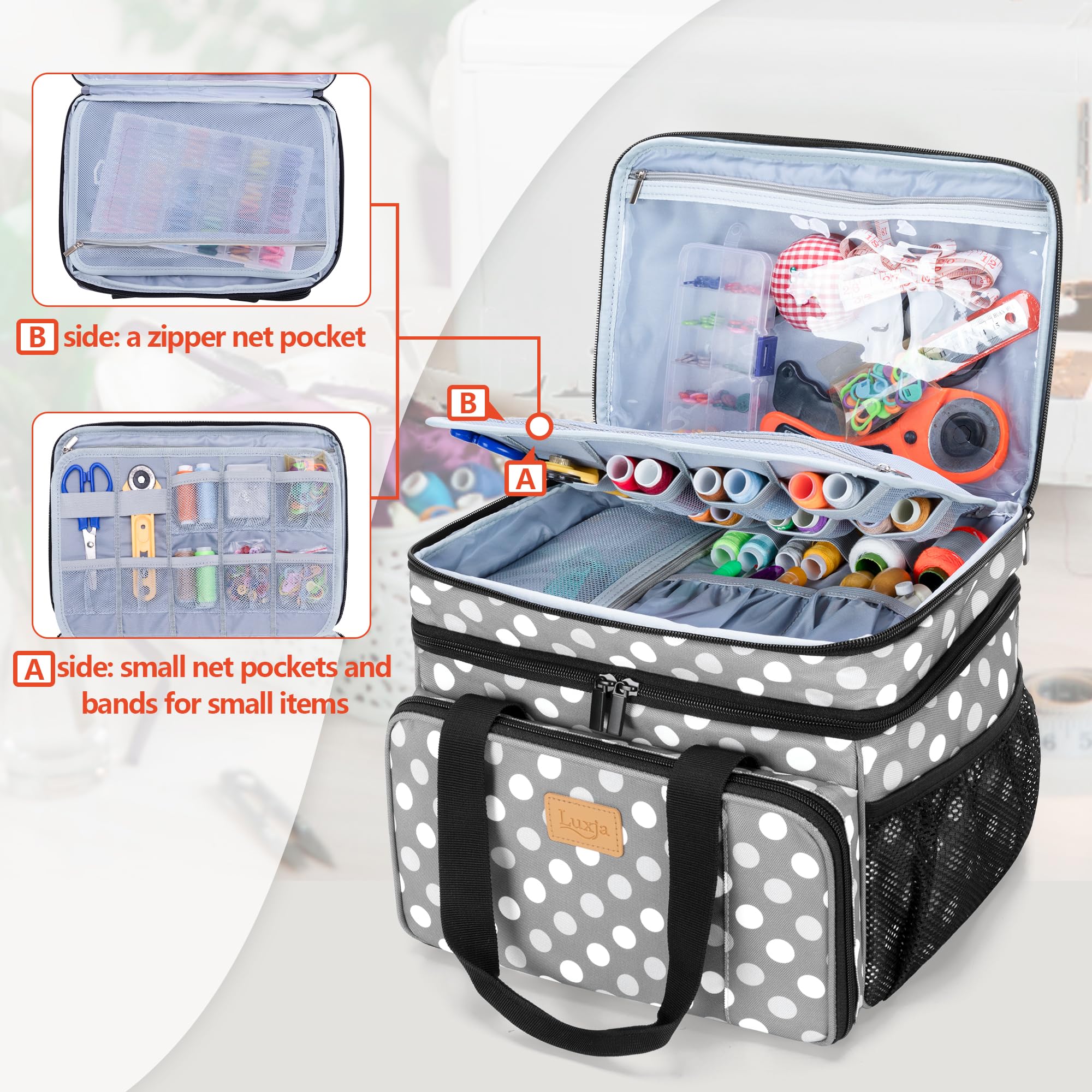 Luxja Large Sewing Organiser with Many Compartments - Image 2