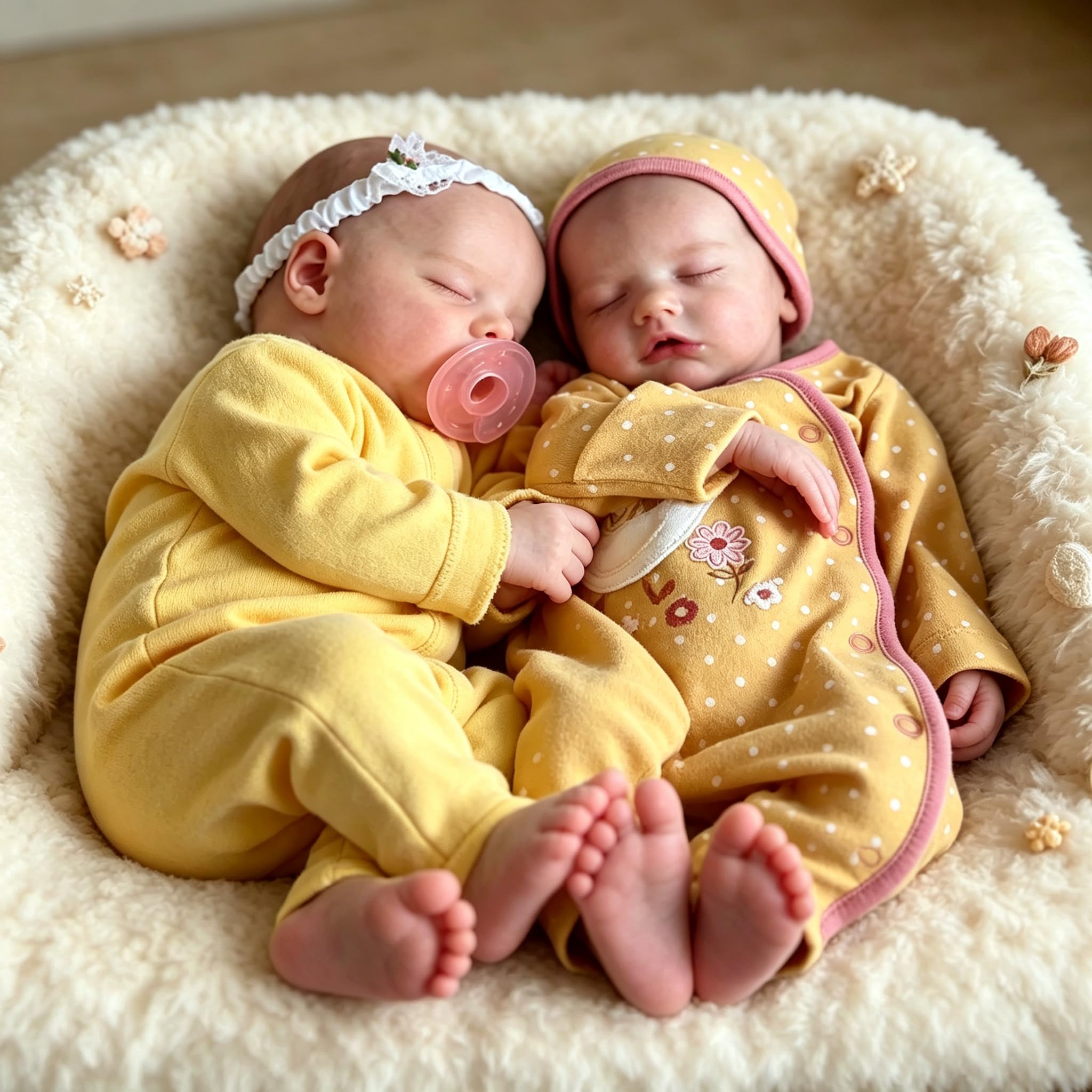 45,7 cm große Silikon-Puppe für Neugeborene, schlafende Mädchen, realistische Neugeborene, Zwillinge, Babypuppen, Schwester, Mädchen, lebensechte weiche Vinyl-Twins, Babys, Spielzeug