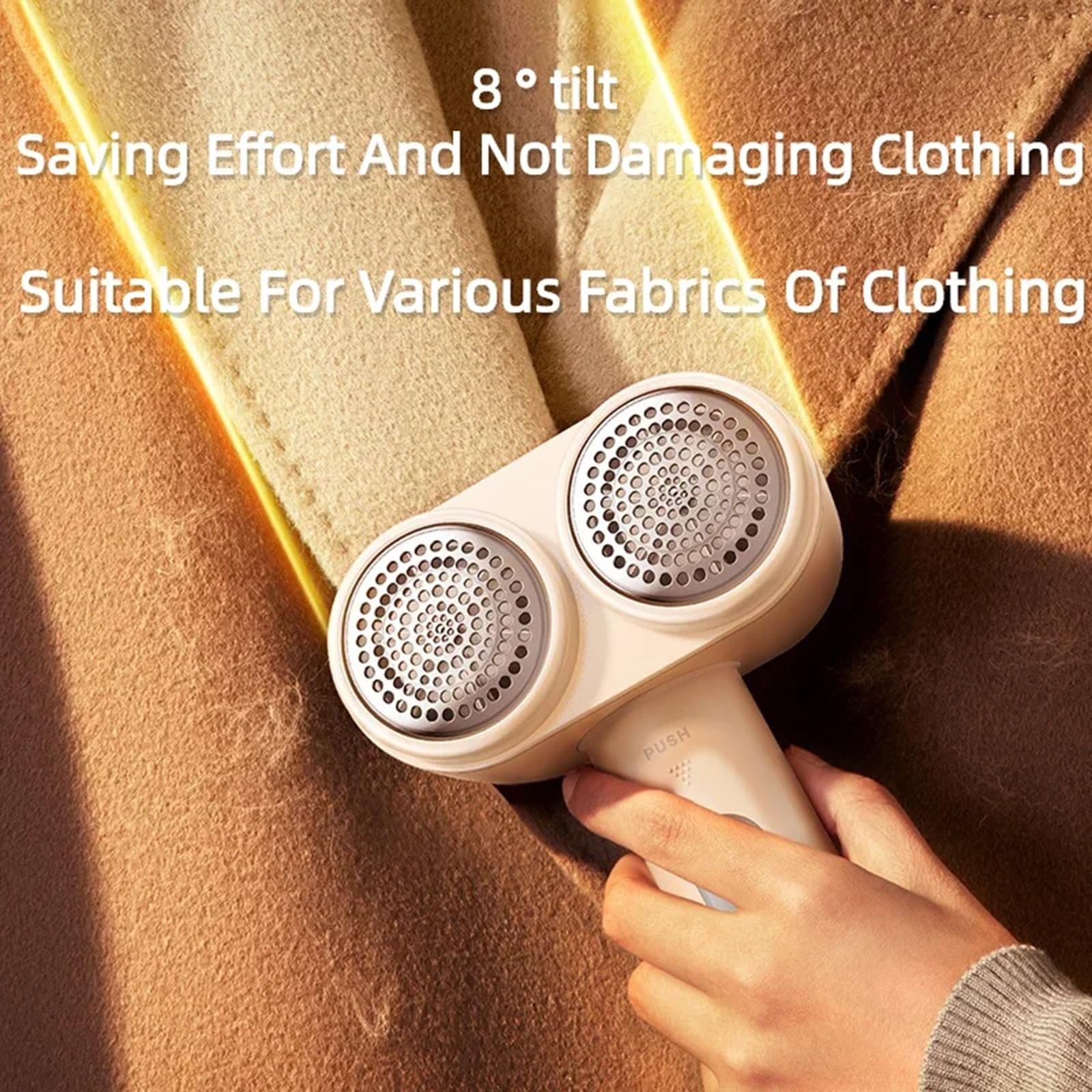 Levapelucchi Elettrico Levapelucchi elettrico portatile a doppia testa Il rasoio senza fili for maglioni rimuove il rasoio for vestiti Levapelucchi (Color : Beige 2 Blades)