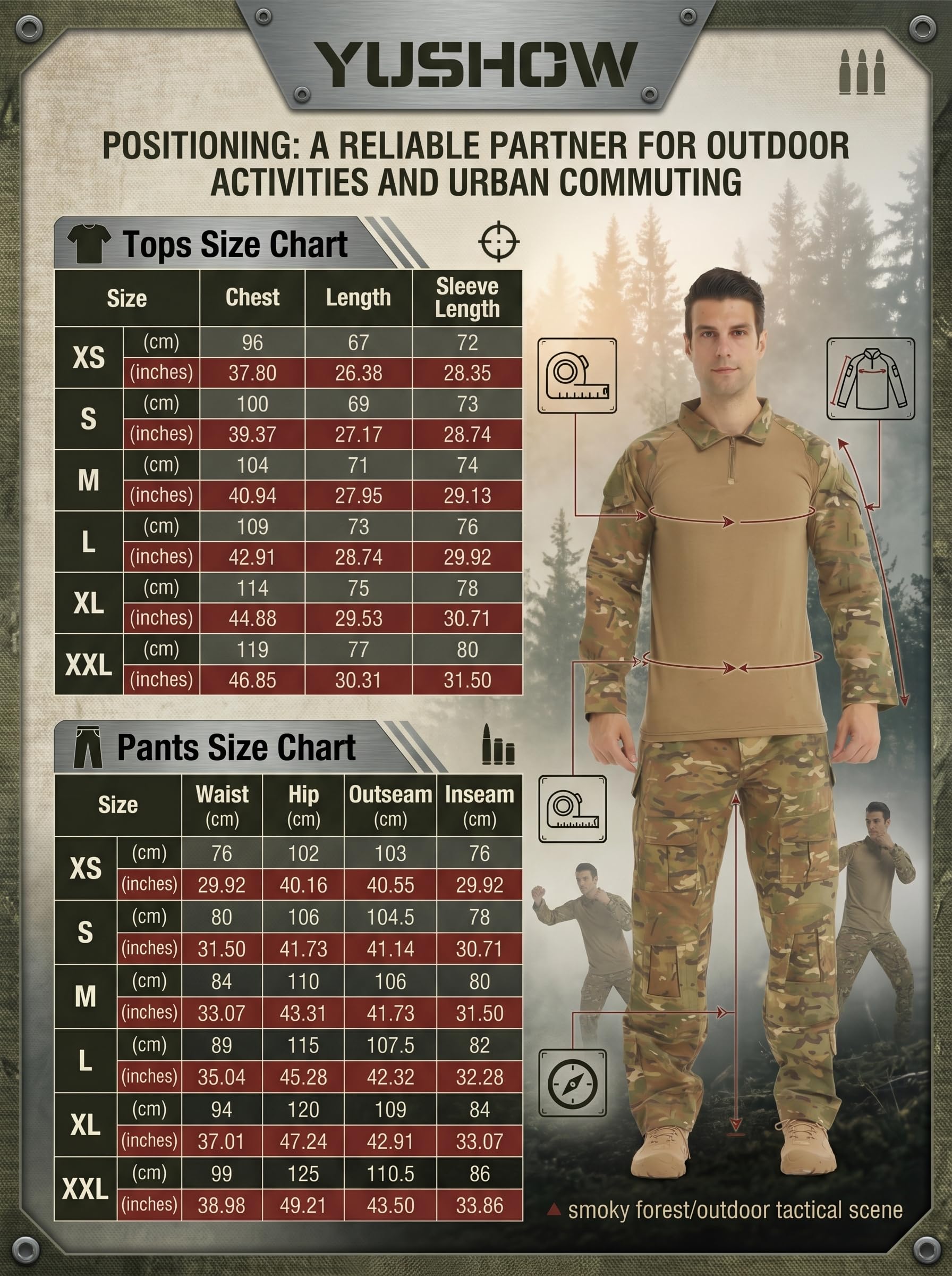 Traje de camuflaje para hombre BDU, camiseta de combate paintball, pantalones tácticos manga larga cremallera 1/4, ropa de caza militar