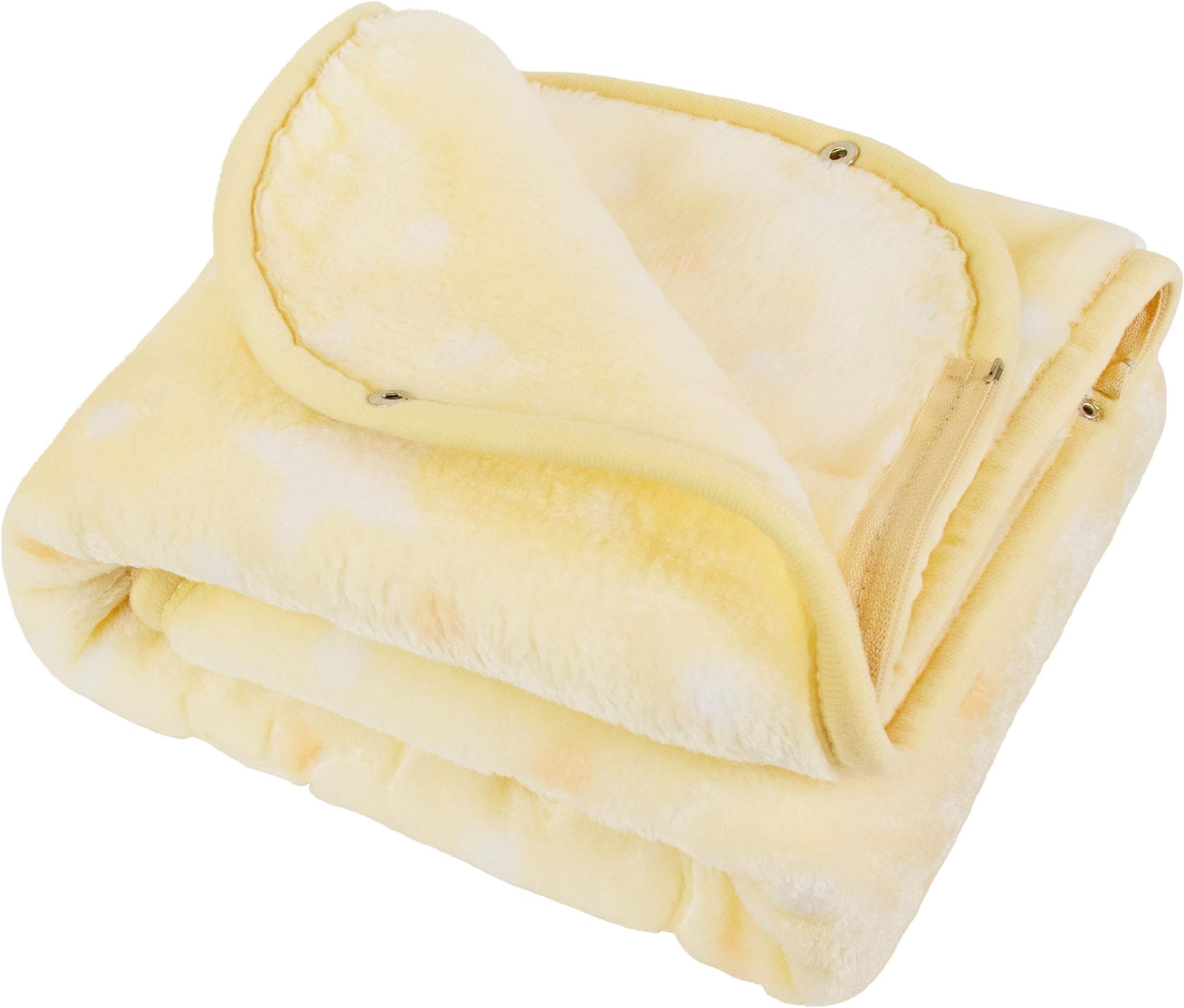 JOIE BEAN Swaddle Blanket Adjustable Baby Wrap | Toddler and Baby Blanket 2 in 1 Sleep Sack Bag | Soft Micro Plush Fleece Infant Sleeping Bag and Wearable Blanket| 35 x 31 Inches Yellow