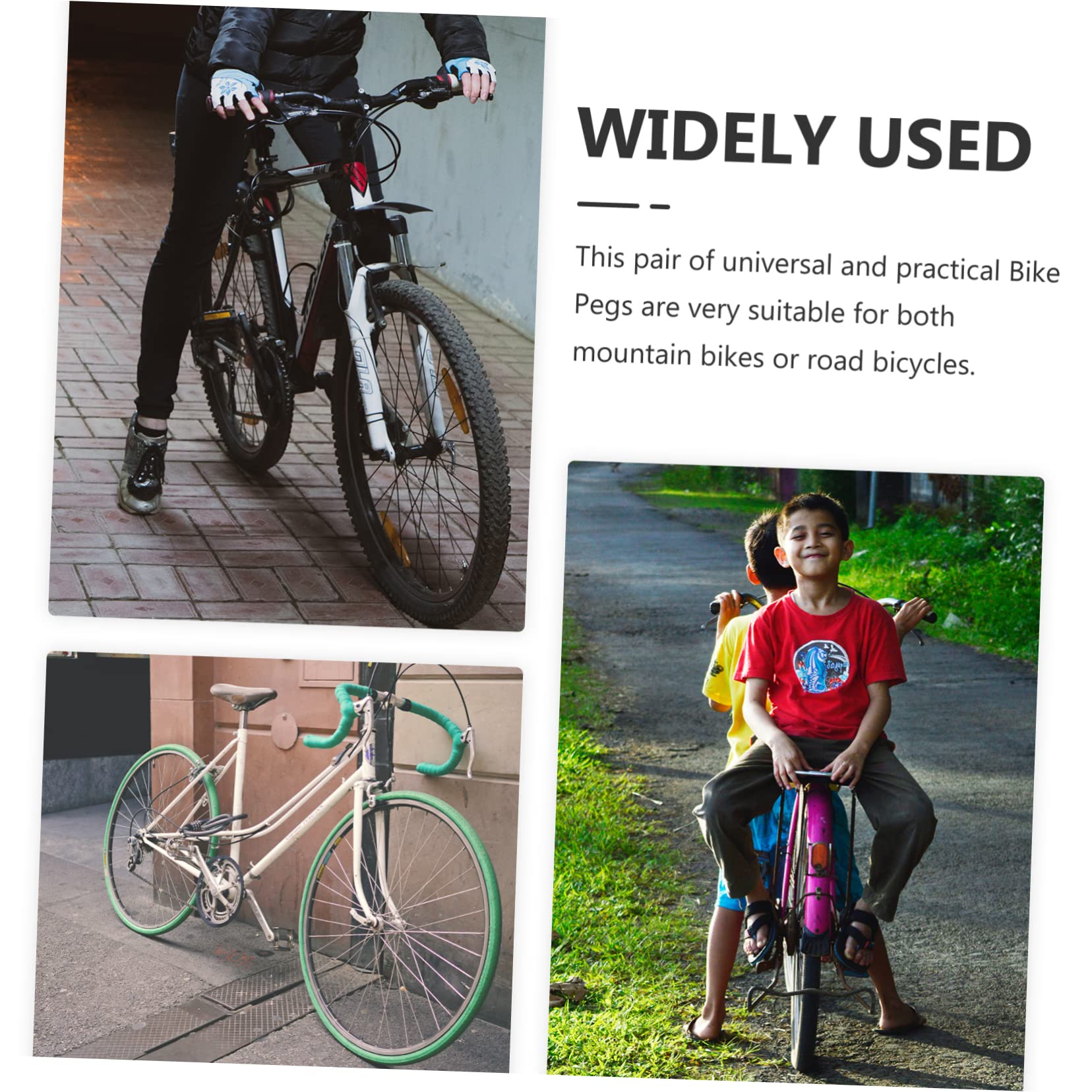 MUELODSIC 1pair Wear-Resistant Bike Pedals -Skid Rear Axle Foot Pegs for Electric and Mountain Compact Design for Comfortable Passenger Support for Outdoor Cycling Adventures