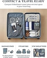 Vista 7 de LANE LINEN Paquete de 4 toallas de playa de gran tamaño, juego de toallas turcas de gran tamaño, toallas de playa prelavadas, toallas de playa