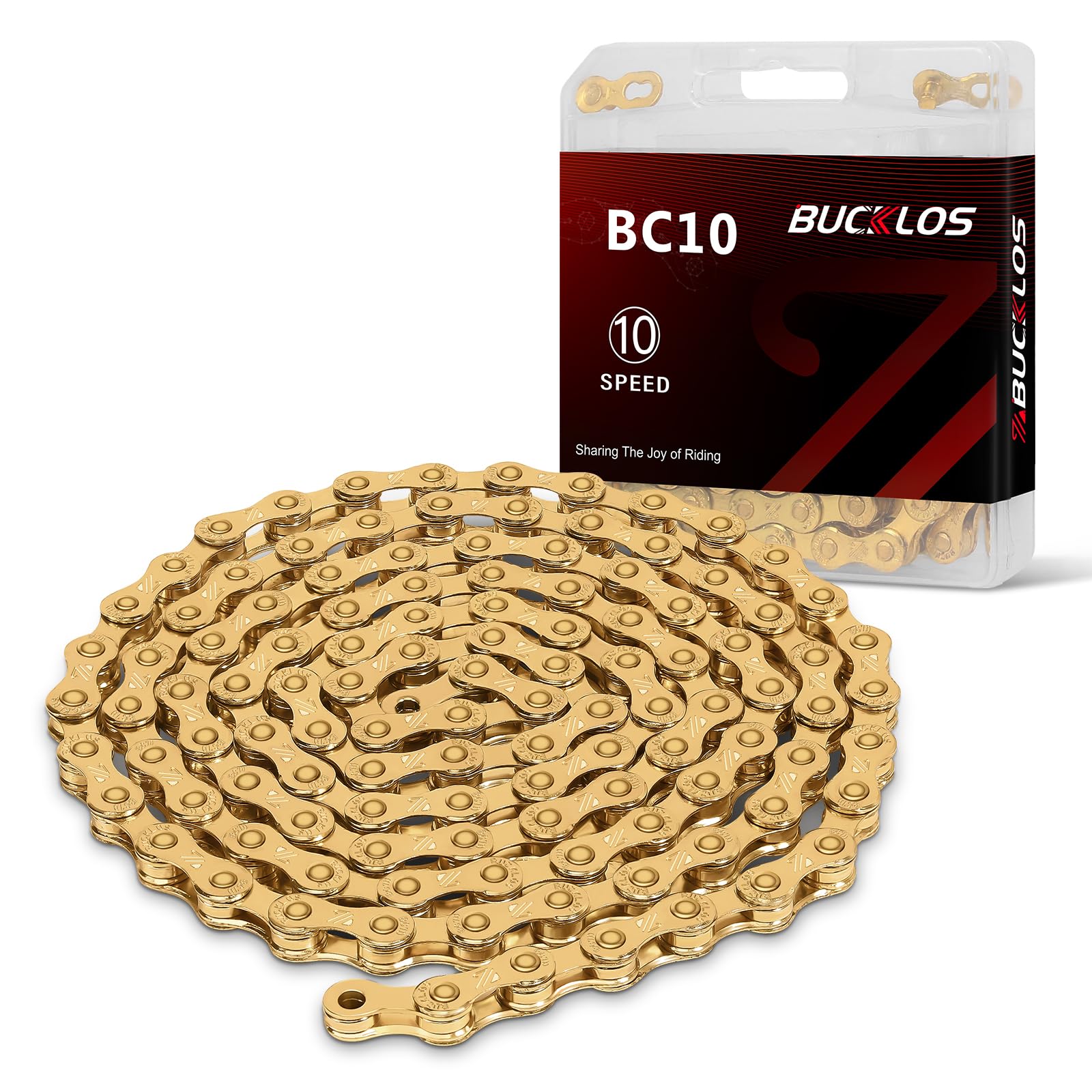 10 Speed Bike Chain,Bicycle Chain 116 Link Compatible with SHIMANO DarkGold — image 1