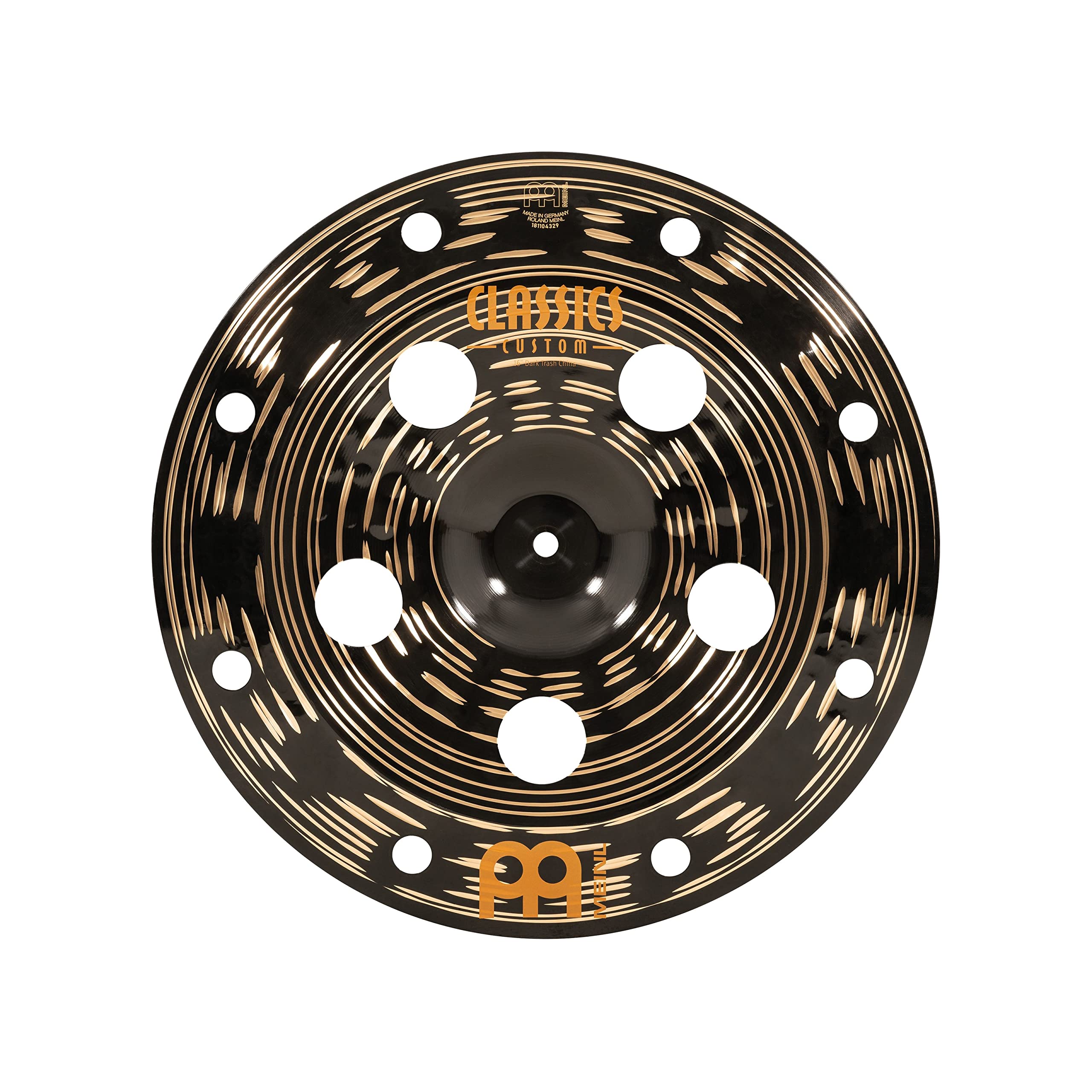 Meinl Cymbals Classics Custom Dark Piatto Trash China 16 pollici (40,64cm) per Batteria - Bronzo B12, Finitura Scura, Prodotto in Germania (CC16DATRCH)