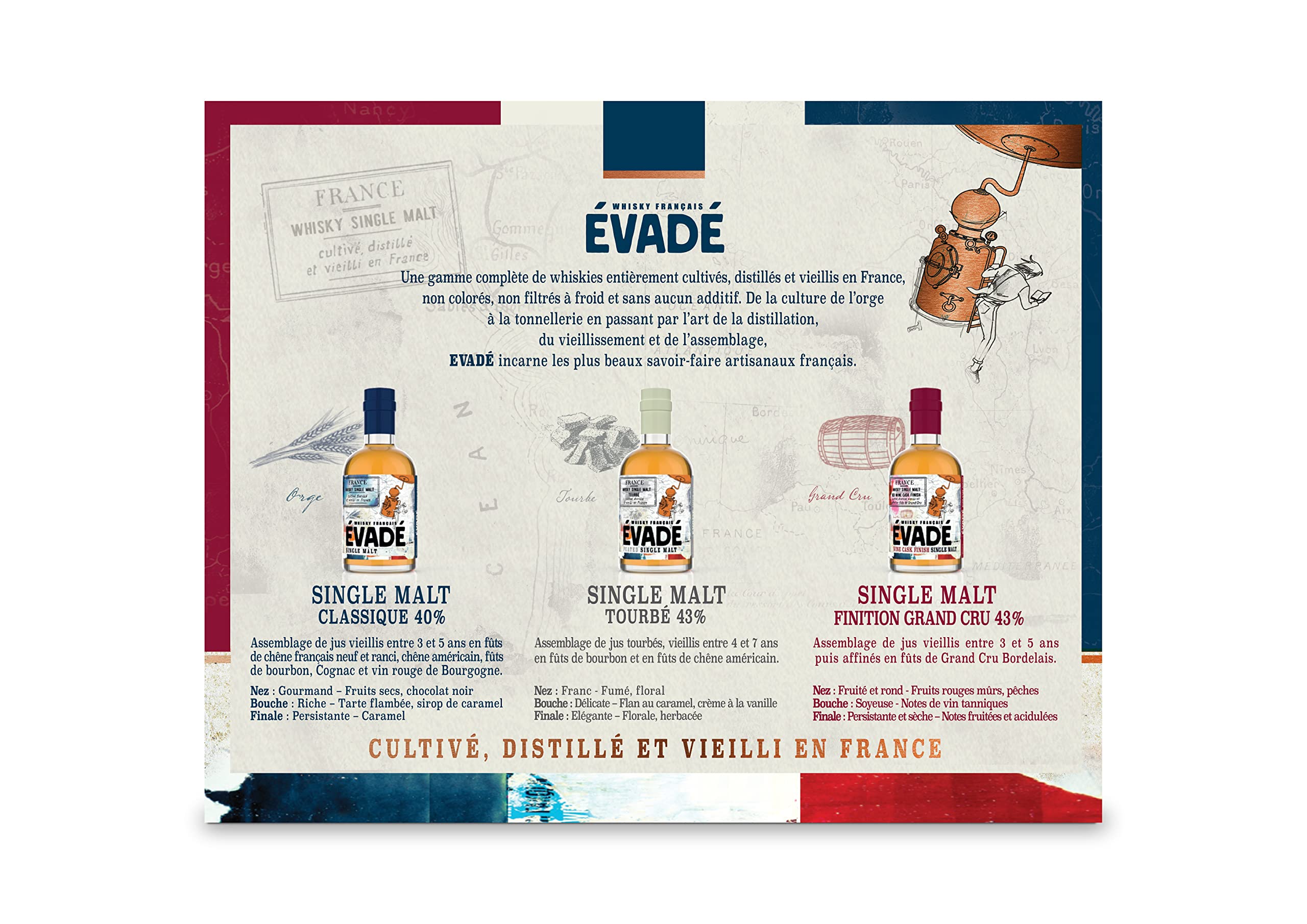 Evadé Coffret Trilogie Whisky 3x20cl 40°/43°/43°