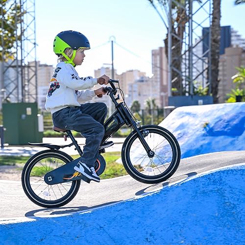 Deryan Bicyclette pour Enfant 14" | Vélo 3 en 1 | avec Selle Réglable et Guidon | pour Garçons et Filles | Turbo Noir - 7