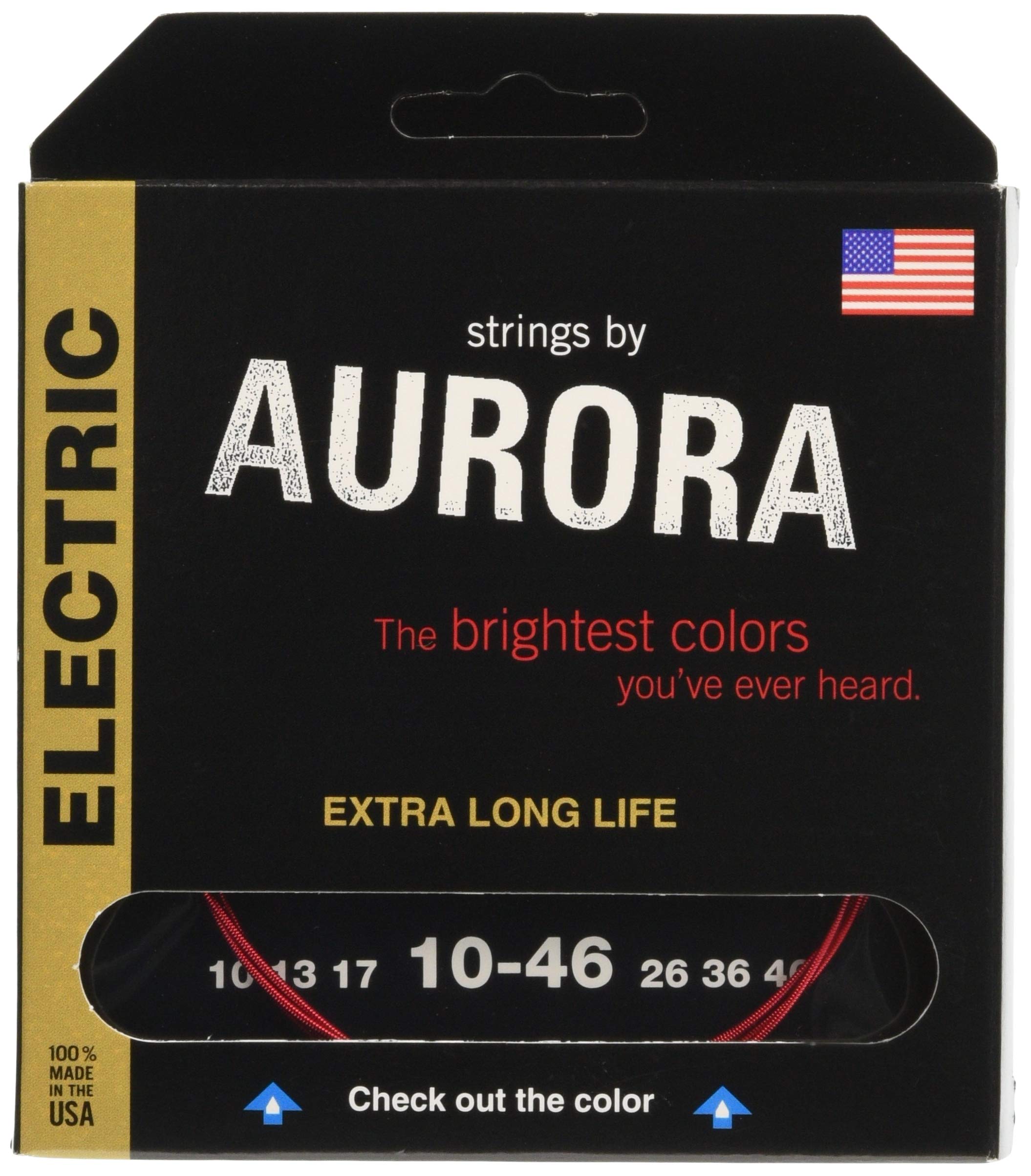 Aurora aurr10 – 46 Premium Color rojo, cuerdas para guitarra eléctrica, 10 – 46