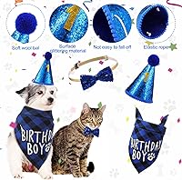 Vista 32 de Weewooday Suministros para fiesta de cumpleaños para perros, cumpleaños de niños y niñas, bandana triangular, bufanda triangular, sombrero