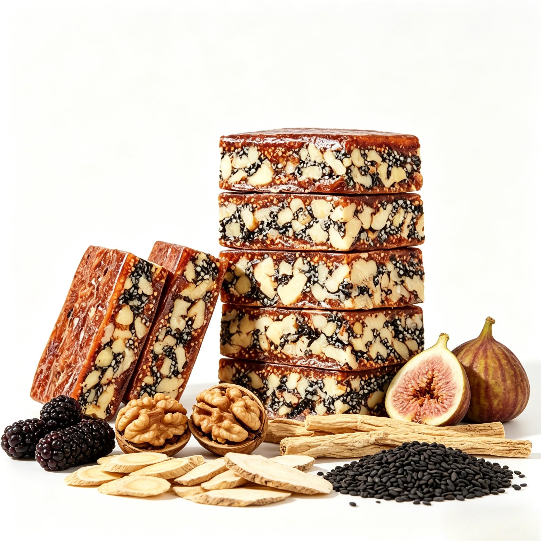 Natürliche Feigen-Walnusskuchen, 6 natürliche Inhaltsstoffe, 0 Zusatzstoffe, Einzelverpackung, 360 g/18-20 Stück