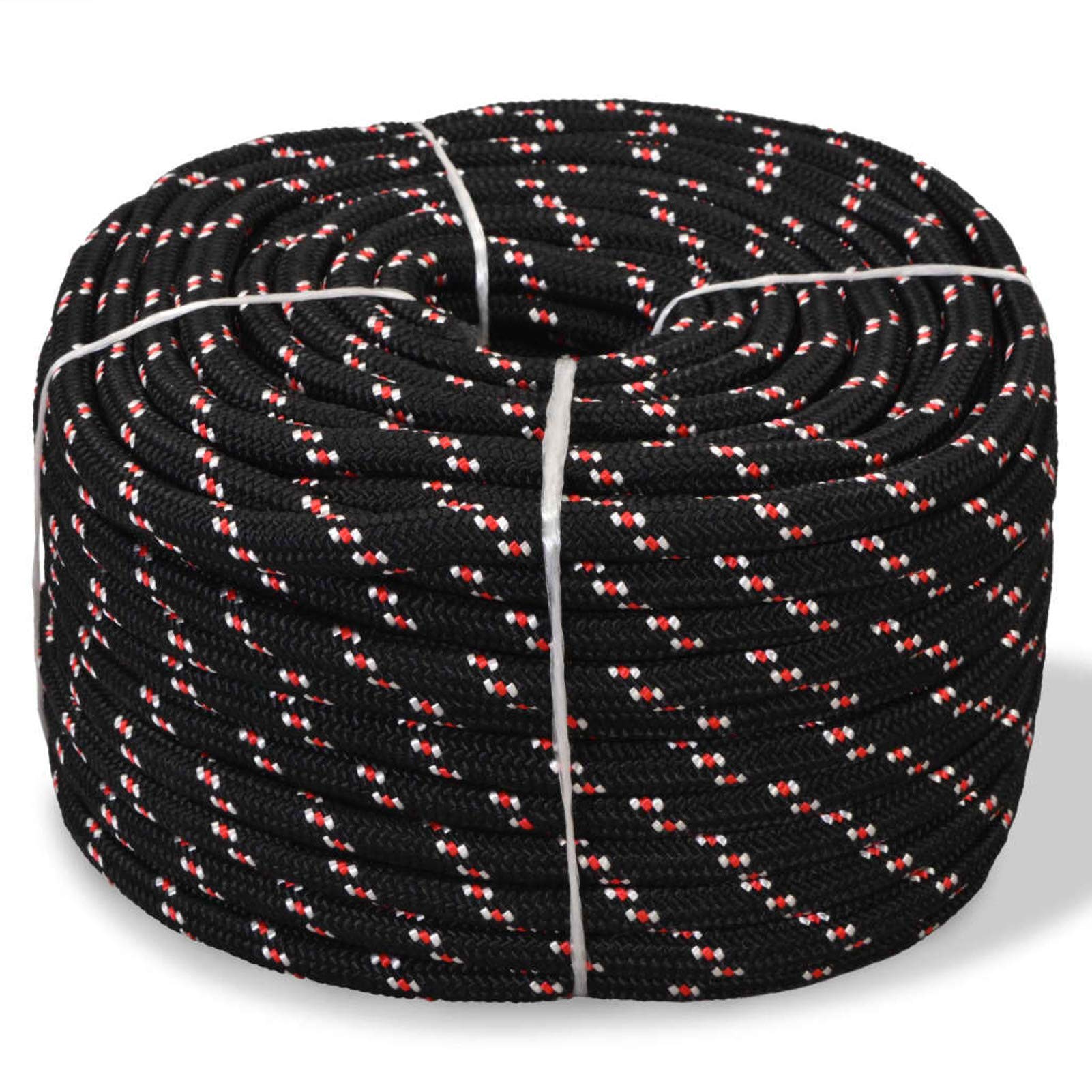 Tidyard Marine Boat Rope Polypropylene Durable Practical Weather Proof for Sailing Boating Polypropylene 12 mm 50 m Black
