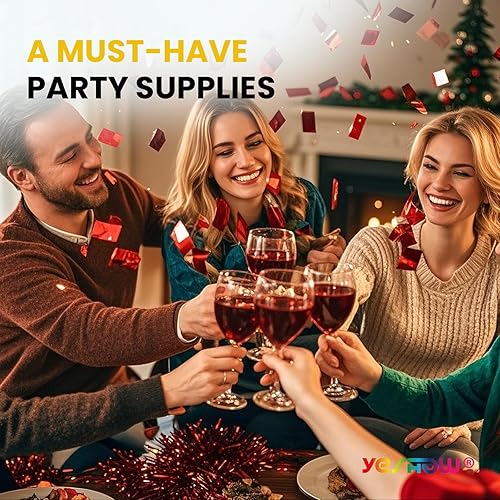 Miniatura 5 de Cañones de Confeti Lanzadores de Fiesta Rojos, YESHOW Confetti Bomb Blaster (paquete de 6) para Cumpleaños Navidad Nochevieja Boda Graduación