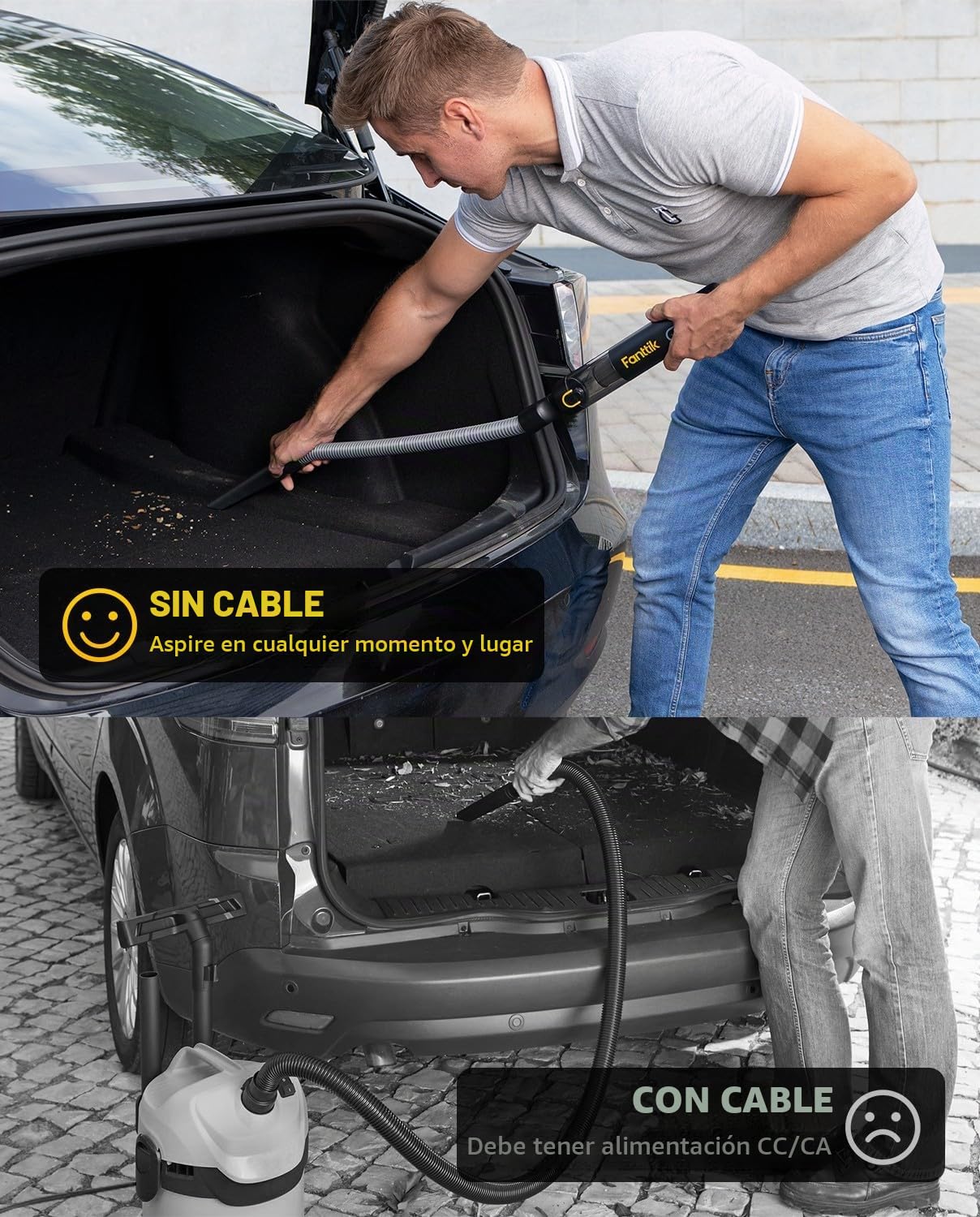 Fanttik Slim V8 Mate Aspiradora inalámbrica para coche 12000 Pa mini portátil carga tipo C