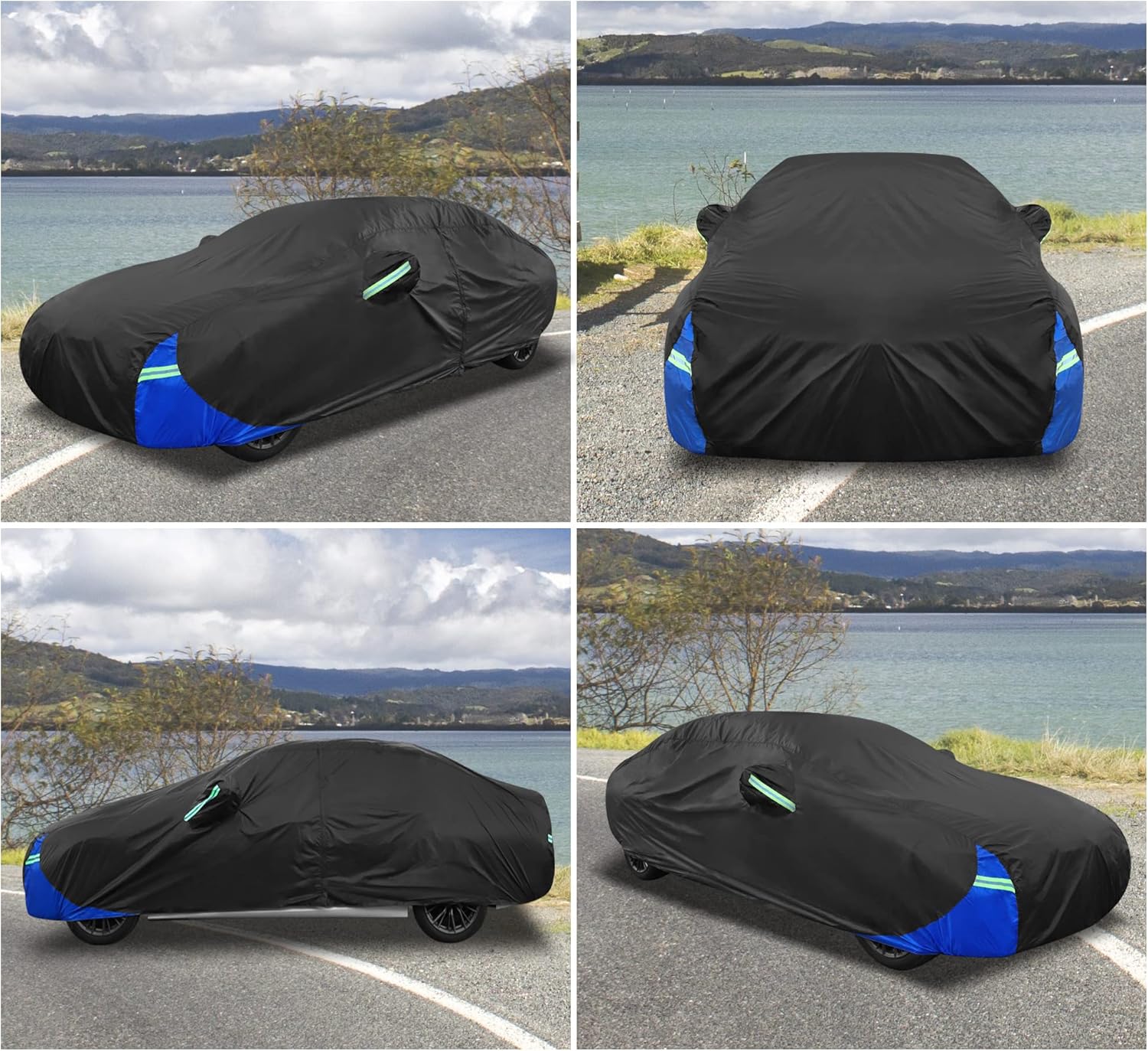 X AUTOHAUX 3XXL Car Cover Waterproof Snowproof All Weather for Car Outdoor Full Car Cover Rain Sun Protection Universal Fit for Sedan 194"-208"