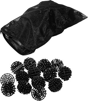 HQRP 50 pcs Bio Balls Filter Media 1.5 Inch - Large Bio Ball for Aquarium, Pond, Waterfall, Fountain Filter Media in Mesh Bag with Zipper