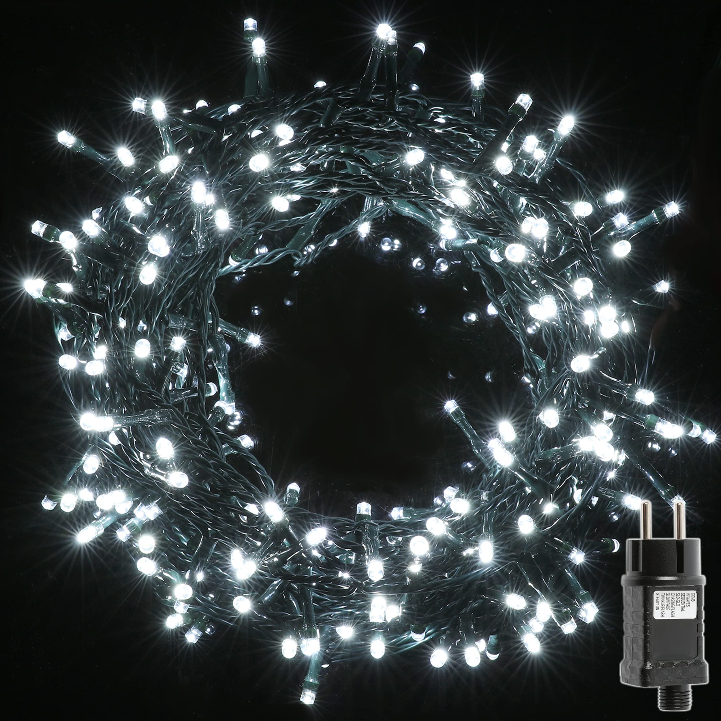 H HANSEL HOME Guirnalda Luces Led de Navidad Luces de Árbol de Navidad Uso Interior/Exterior IP44 Impermeable Cable Transparente (Luz Multicolor, 100 Leds 5M) — view 17