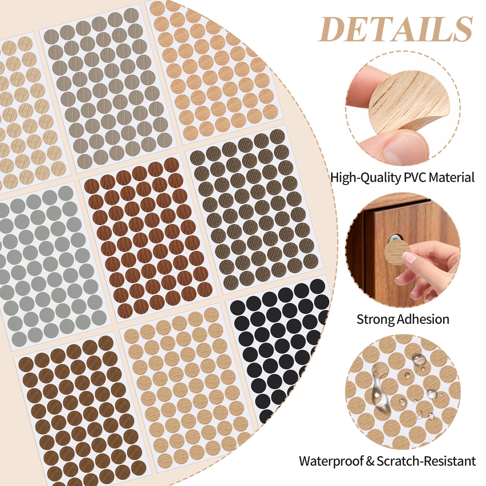 Screw Hole Cover Stickers - 648 Pack -3 Screw Hole Cover Stickers - 648 Pack -3