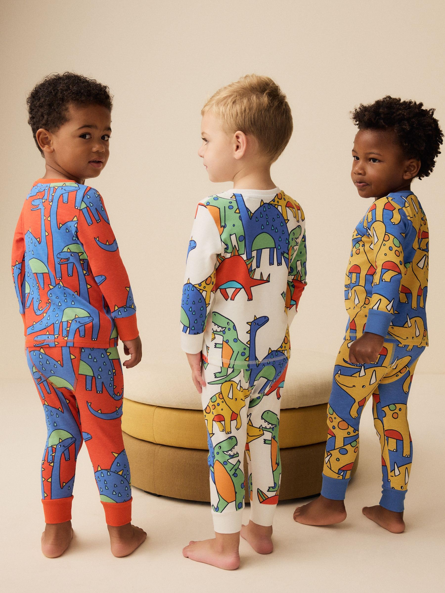 NEXT Niños Pack de 3 Pijamas abrigados 100% algodón