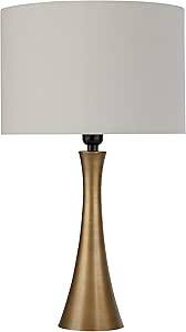 Amazon Brand – Rivet Mid-Century Modern Needle Sloped Table Desk Lamp with Light Bulb and White ...