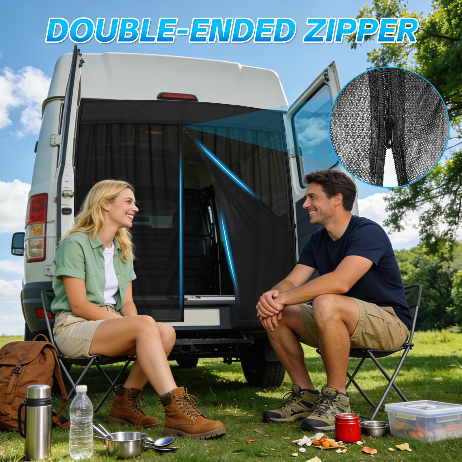 ZWPARTS Zanzariera Magnetica Personalizzata per Iveco Daily 2014-2026, Zanzariera per Furgone per Porta Retro, Zanzariera con Cerniera sulla Porta Centrale