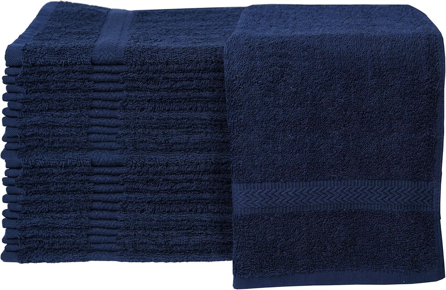 Linteum Textile Supply Navy Blue Hand Towels for Bathroom 16x27 Inches 100% Cotton Hand Towel Set Quick Dry Highly Absorbent Spa Towels Bulk for Salon, Home, Hotel, Gym [Pack of 24]