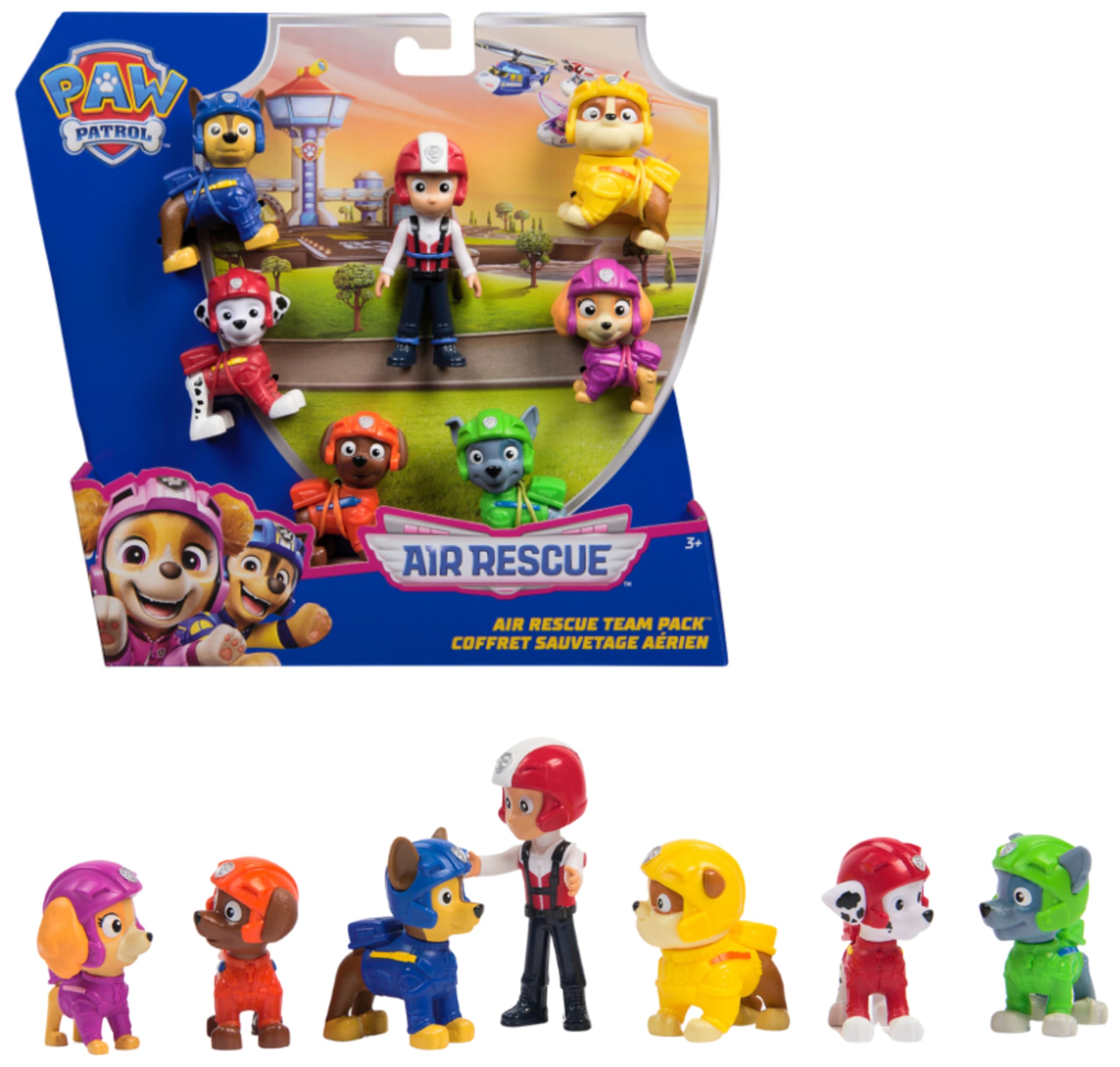 Paw Patrol Air Rescue, Confezione Regalo con Personaggi, 7 Cuccioli collezionabili, Giocattoli per Bambini e Bambine dai 3 Anni in su