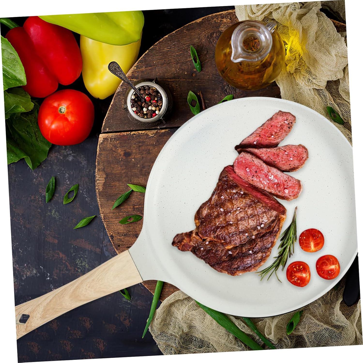 ABOOFAN Medical Stone Nonstick Frying Pan Skillet for Eggs Steaks and Everyday Cooking Non Stick Coating Compatible with Induction and Gas Stovetops