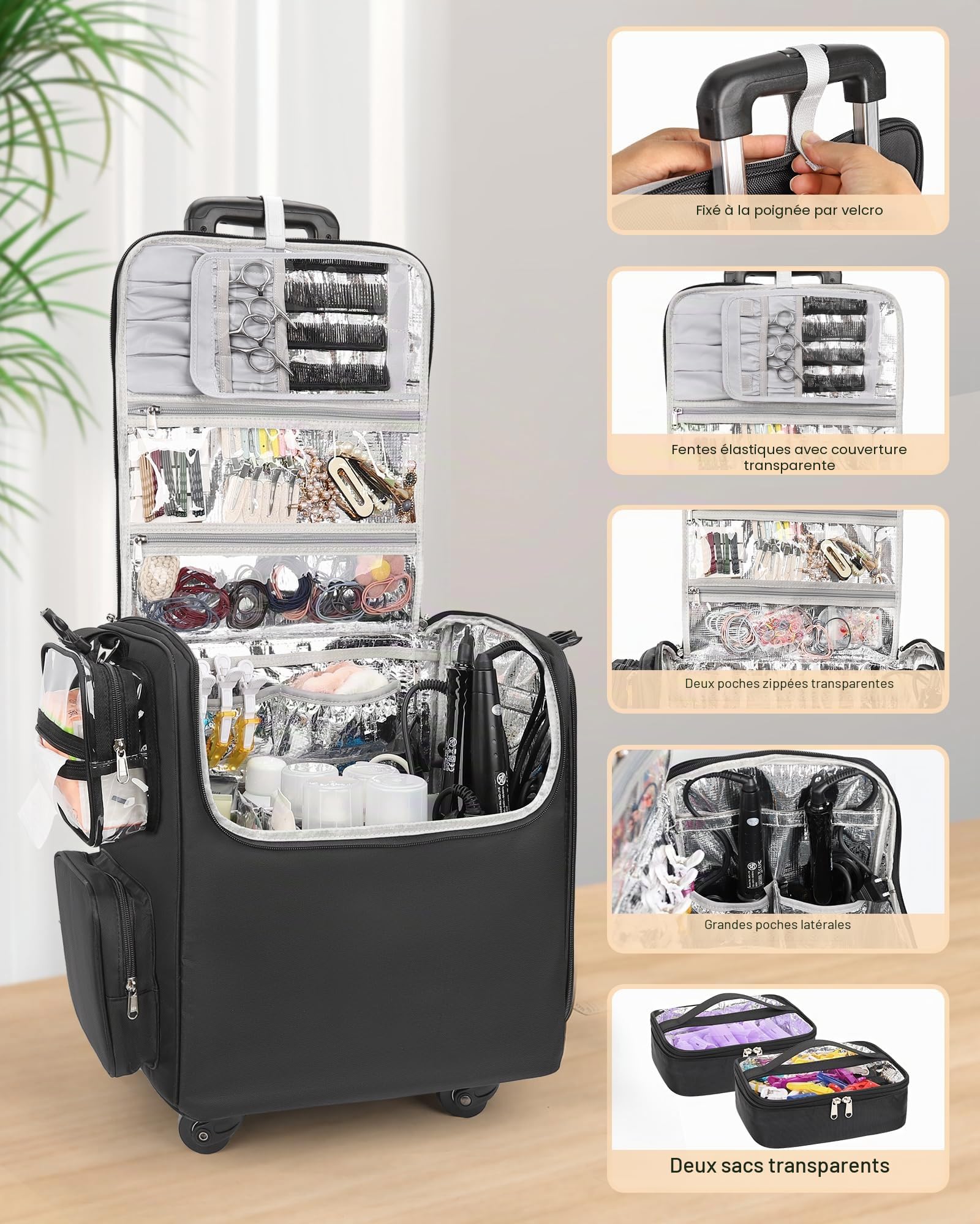 Trolley cosmétique professionnel, organisateur