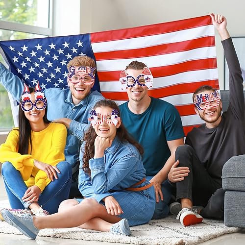 Miniatura 3 de 12 gafas de sol patrióticas de la bandera estadounidense del 4 de julio, gafas de sol patrióticas para fiesta de Estados Unidos, rojo, azul, blanco,