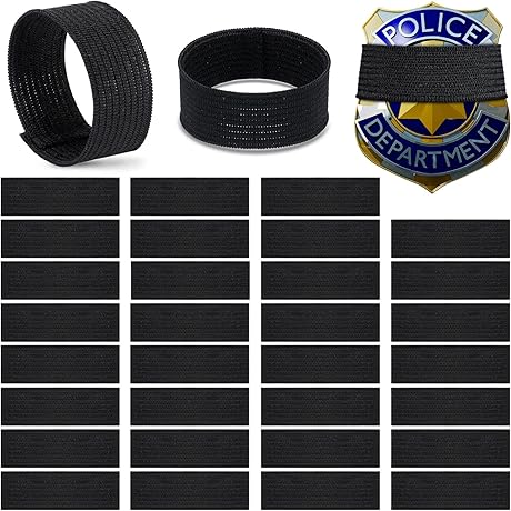 100 Black Police Mourning Bands for Badges - Honor Guard Straps