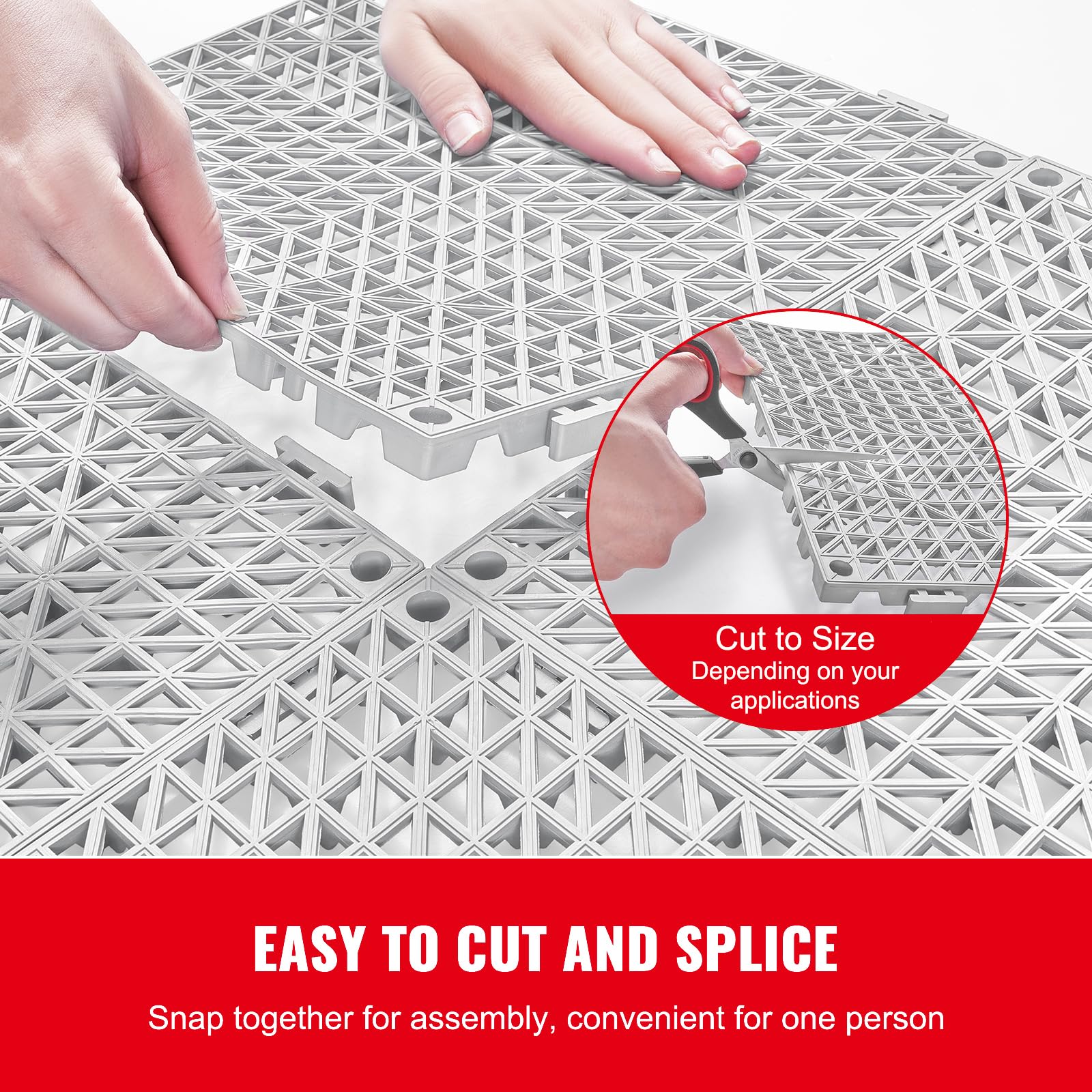 Happybuy 50PCS Interlocking Drainage Tiles 12