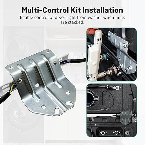 Miniatura 2 de Kit de control múltiple y kit de apilamiento compatible con lavadora y secadora de carga frontal Samsung con función de control múltiple, secadora