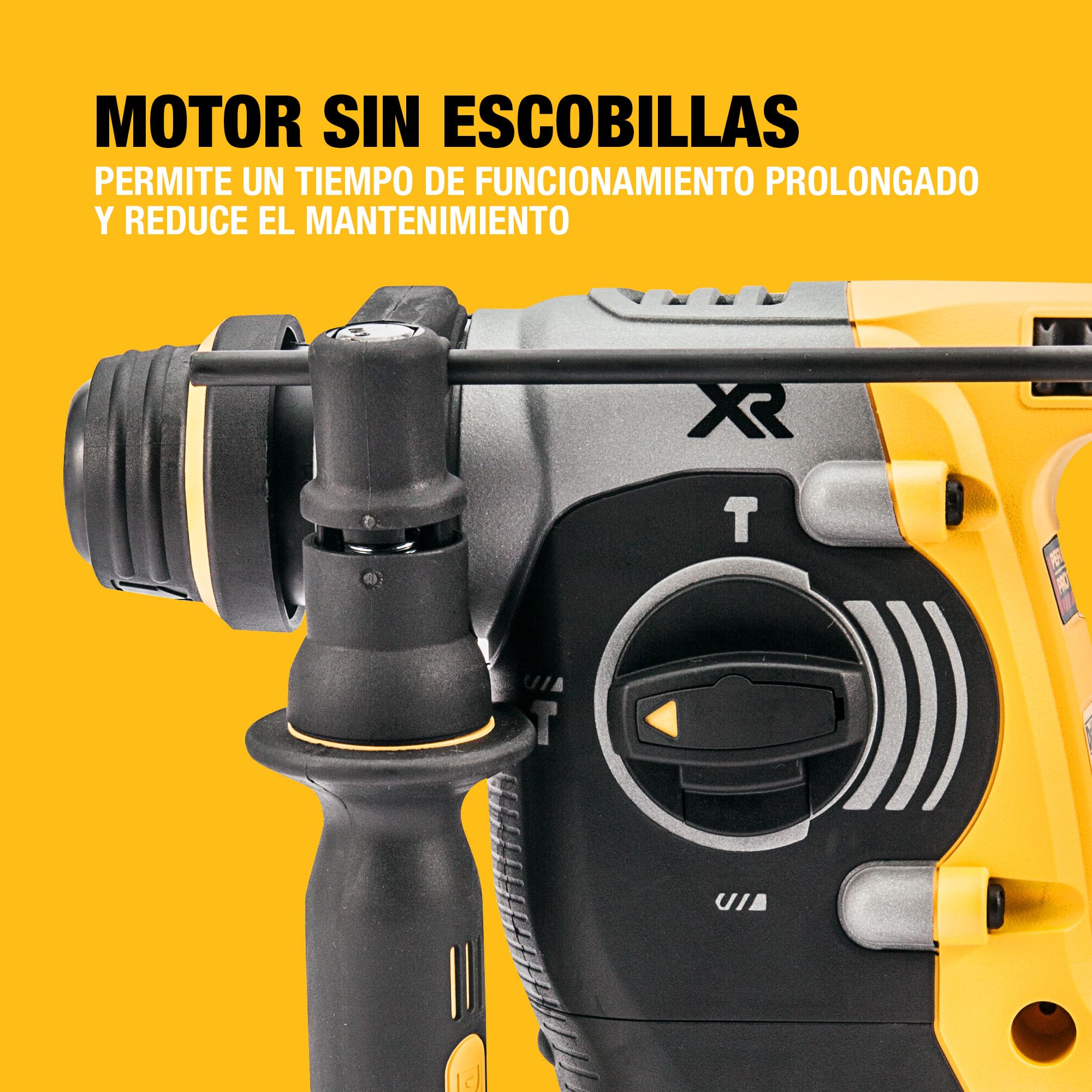 DEWALT Taladro Percutor SDS-Plus sin escobillas XR 18V de 24 mm con 2 baterías de 5Ah, cargador multi-voltaje XR y caja de herramientas resistente TSTAK, DCH273P2T-QW.