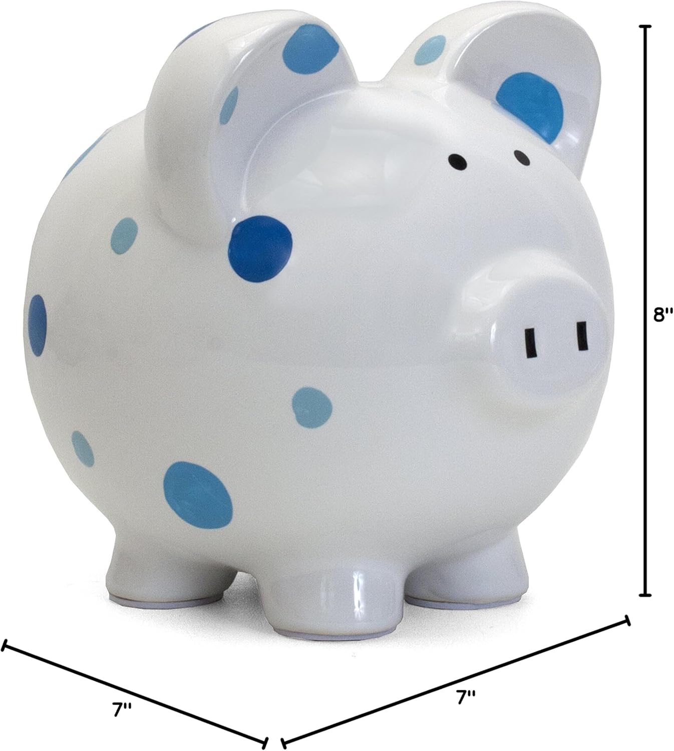Child to Cherish Ceramic Polka Dot Piggy Bank for Boys, Blue