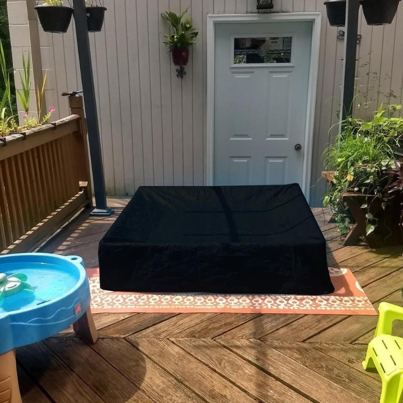 Copertura per piscina Telo In Tessuto Oxford 210D Impermeabile Con Cordino | copertura piscina rettangolare Per Parco Prato Patio Giardino Cortile Condizioni Meteorologiche Avverse
