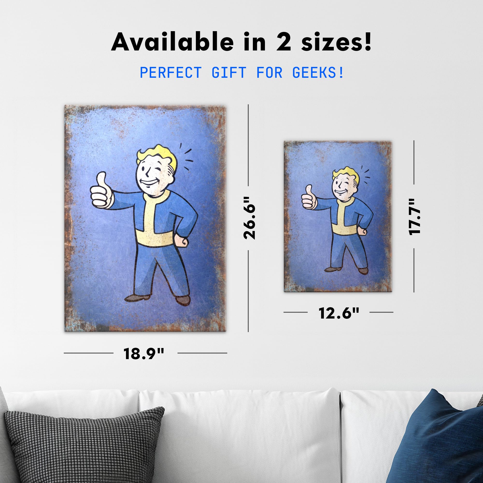 Displate - Poster In Metallo - Montato a Magnete - Fallout - Rule of Thumb