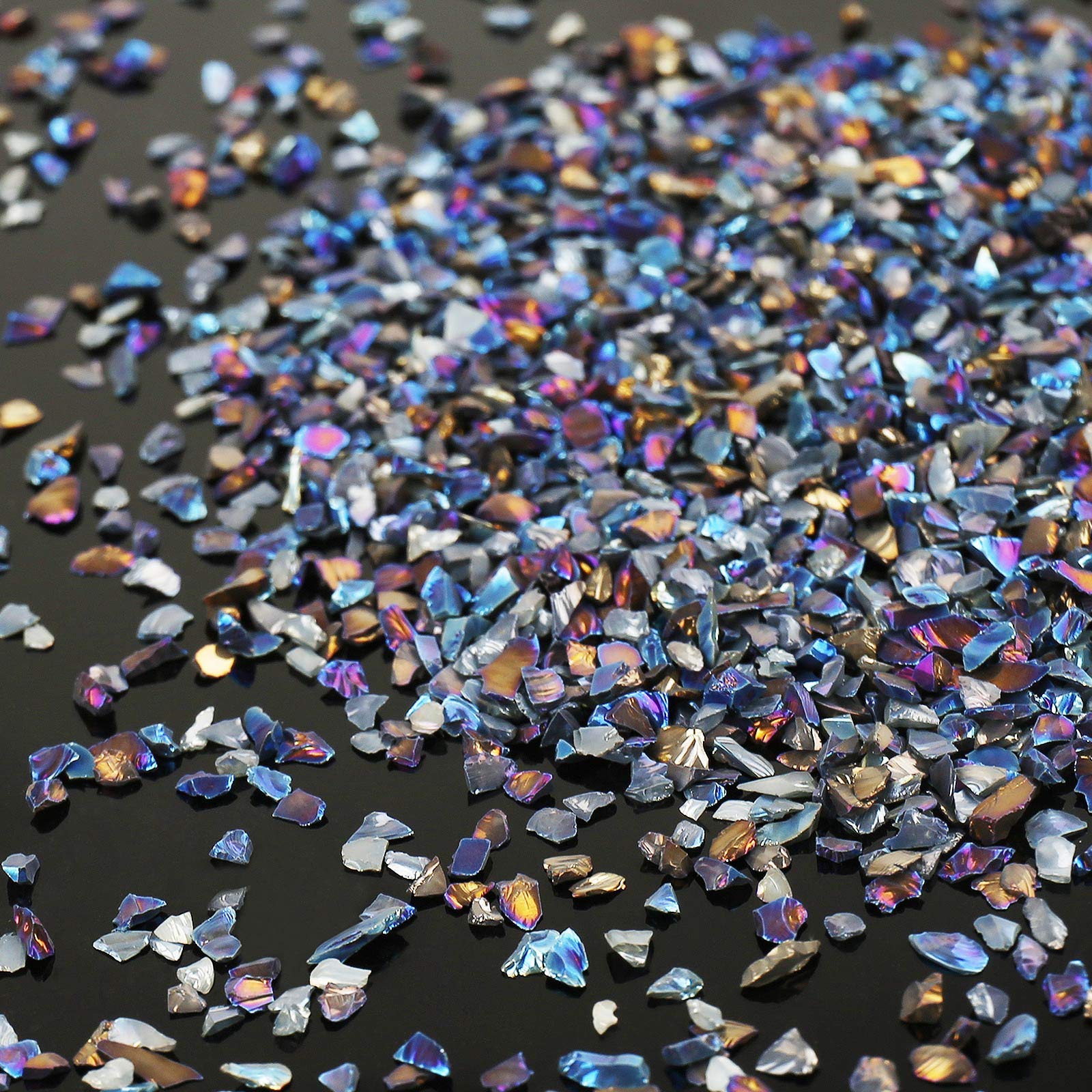 Irregular Crushed Glass Chips Sprinkles, 100g Metallic Chunky Glitter Stones for Nail Art, Resin Mold Filler, DIY Crafts, Vase Filler, Jewelry Making