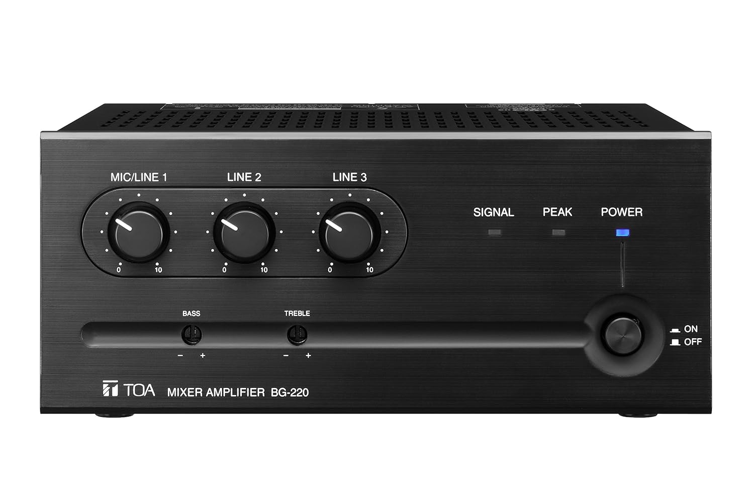 TOA Electronics BG-235 MIxer Amplifier, 35W Rated Output, All Inputs/Outputs Have Removable Terminal Blocks, Any of the 3 Inputs Assignable to MOH/ZONE 2 Out, Provides Auto/Manual Mute Function