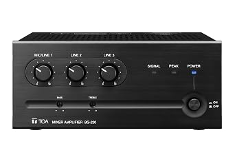 TOA Electronics BG-235 MIxer Amplifier, 35W Rated Output, All Inputs/Outputs Have Removable Terminal Blocks, Any of the 3 Inputs Assignable to MOH/ZONE 2 Out, Provides Auto/Manual Mute Function