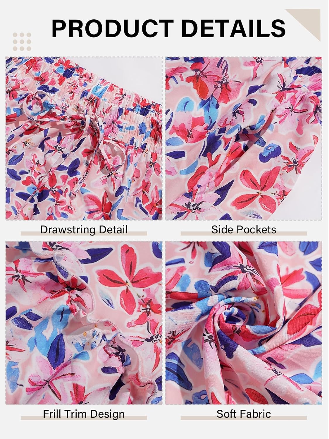 Moon Wood Women's Plus Size Midi Skirt- High Waist Tiered A-Line Flowy Ruffle Skirt with Pockets (Floral & Solid) - Image 6