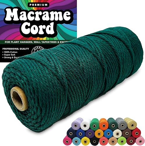 Cordón de macramé, 3 mm X 325 pies