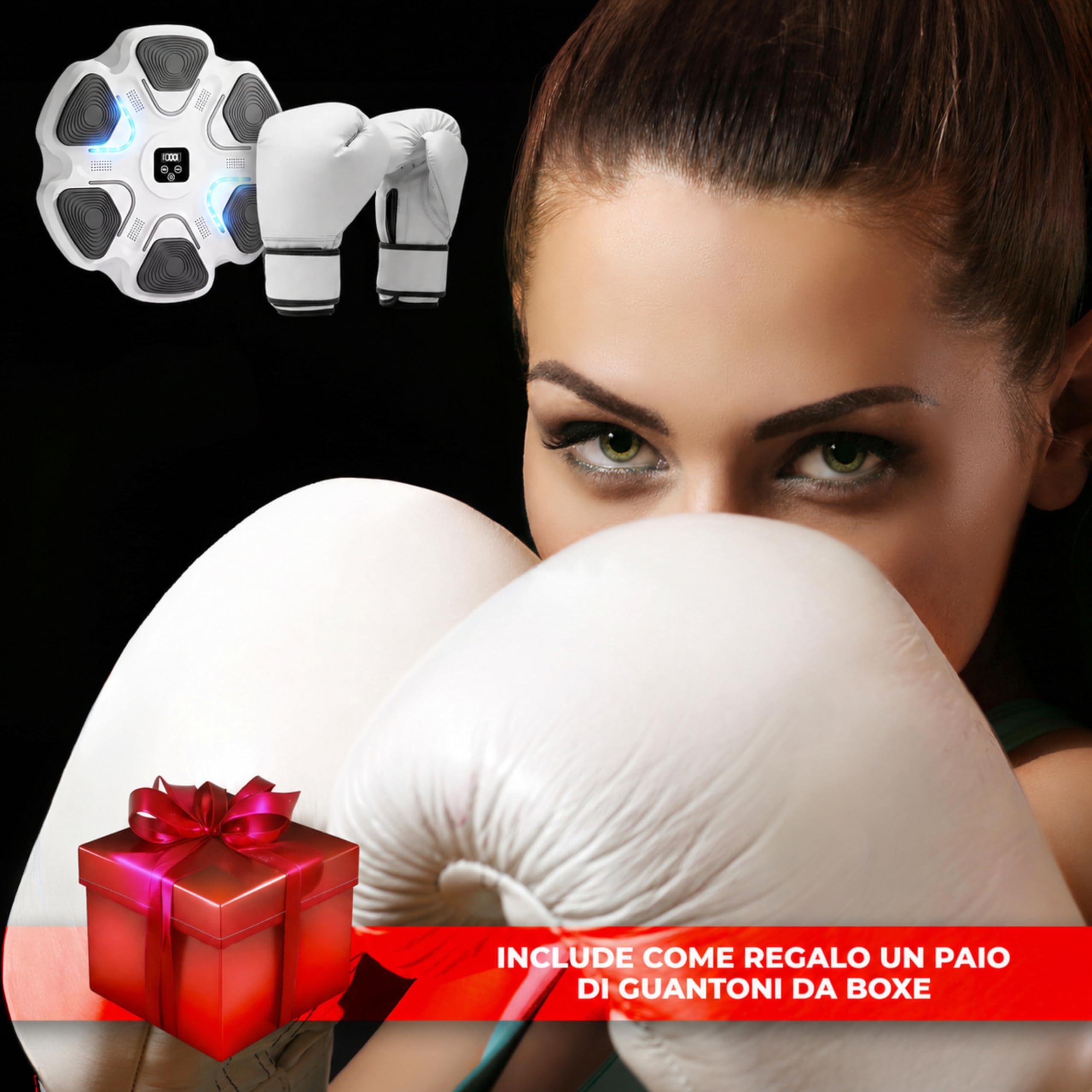 Arcanix - Macchina da Boxe Musicale da Parete | Music Boxing Machine con Bluetooth, Luci LED e 9 Velocità | Guantoni Inclusi | Allenamento Cardio, Riflessi e Coordinazione per Adulti e Bambini