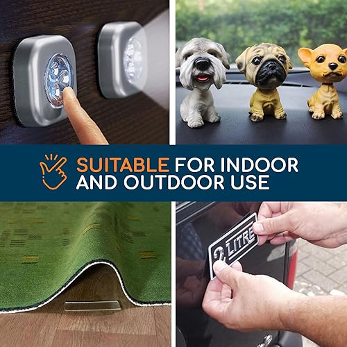 Miniatura 5 de GLUIT Cinta de doble cara resistente de 17.5 libras, reutilizable, extraíble, lavable, multiusos, cinta de agarre de gel, cinta de alfombra para el