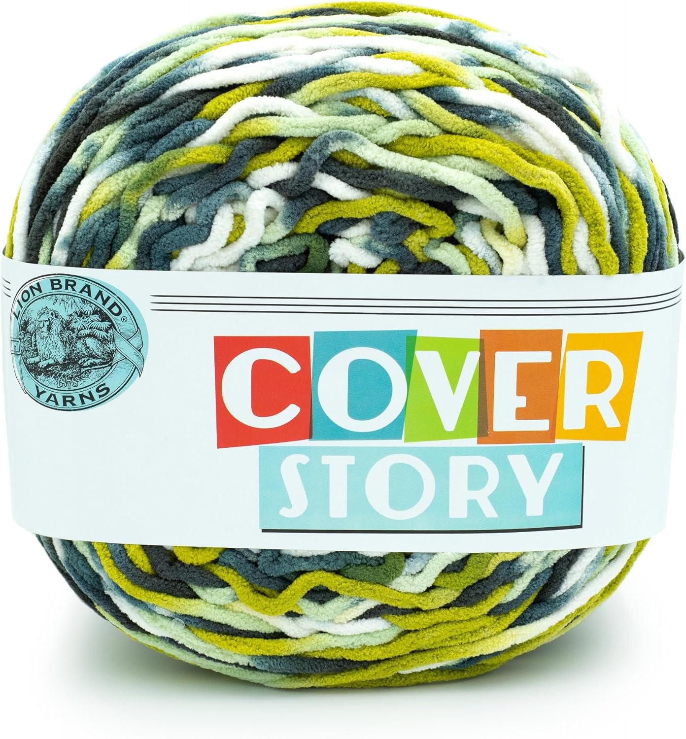 Lion Brand Yarn, Cover Story Super Bulky Blanket Yarn for Knitting and Crochet, Lincoln, 1 Pack