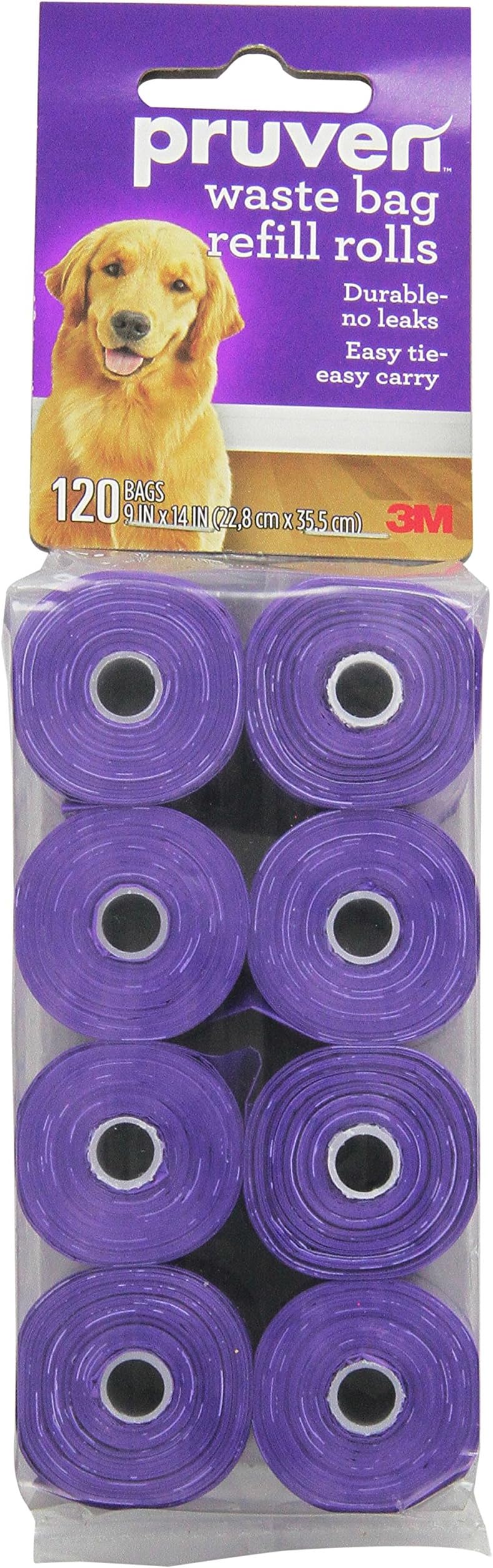 Pruven PWBRR-PN120 Waste Bag Refill Rolls for Pets, 9 by 14-Inch