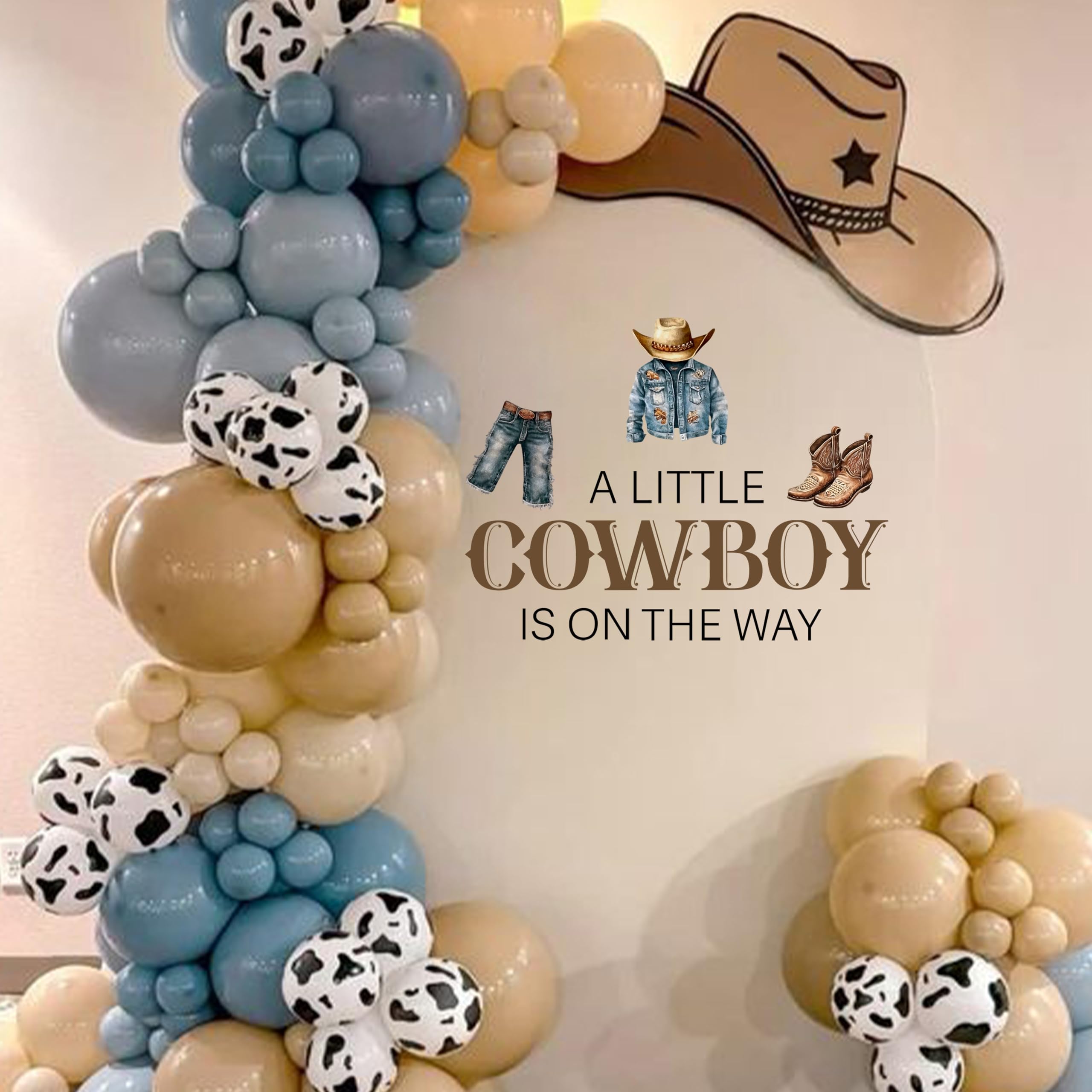 Autocollant mural cowboy pour baby shower garçon et déco fête prénatale thème sauvage
